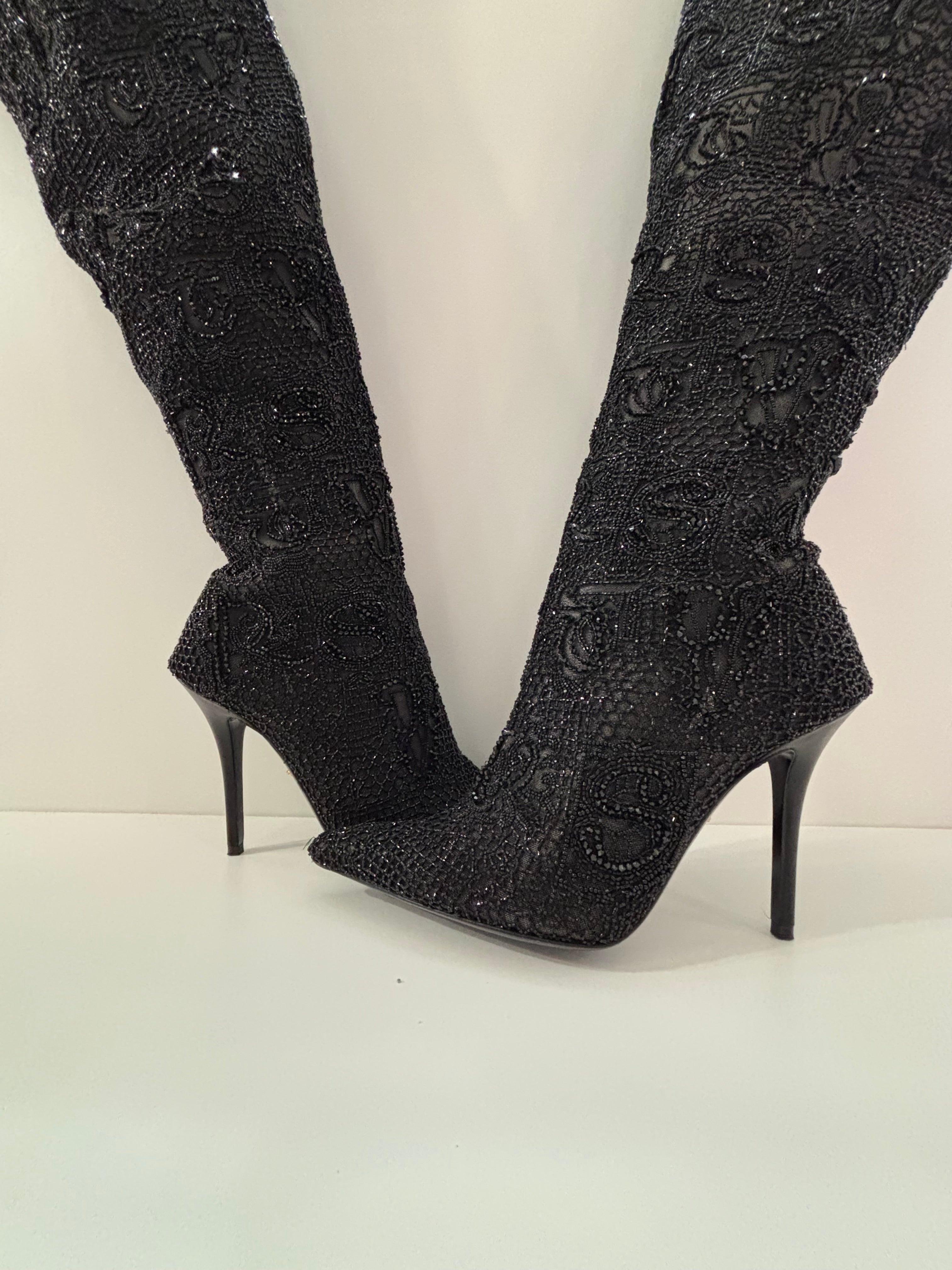 Versace Knee High Boots