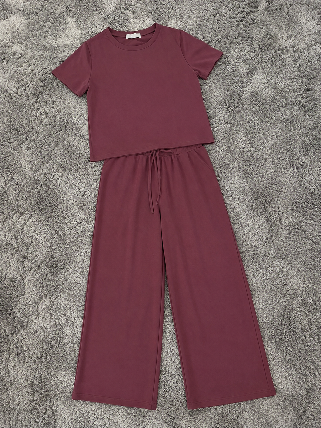 Puff Sleeve Maroon Set