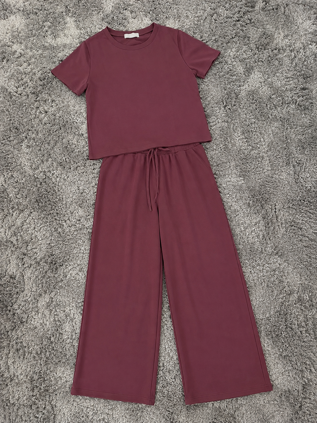 Puff Sleeve Maroon Set