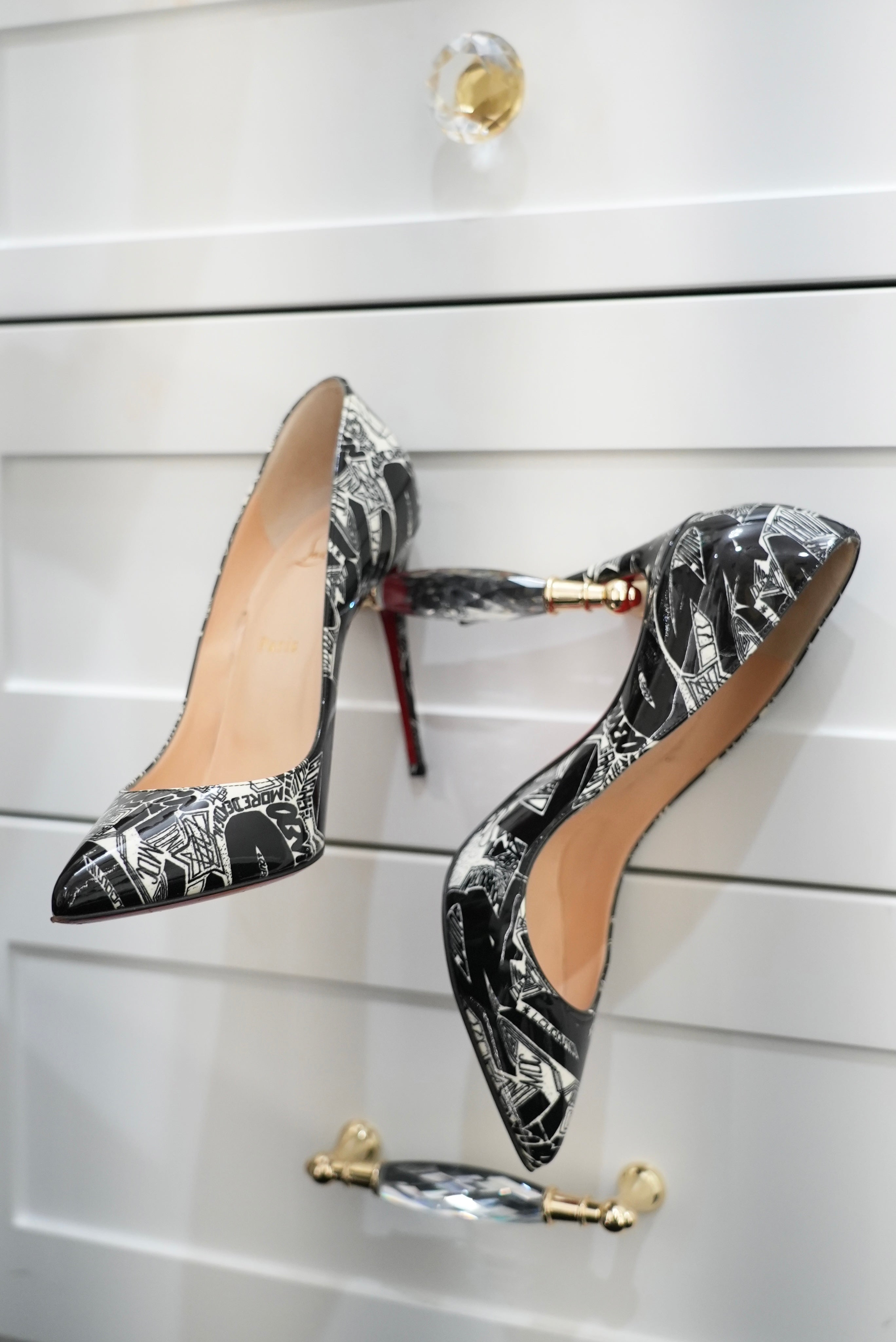 CL Black & White Heels