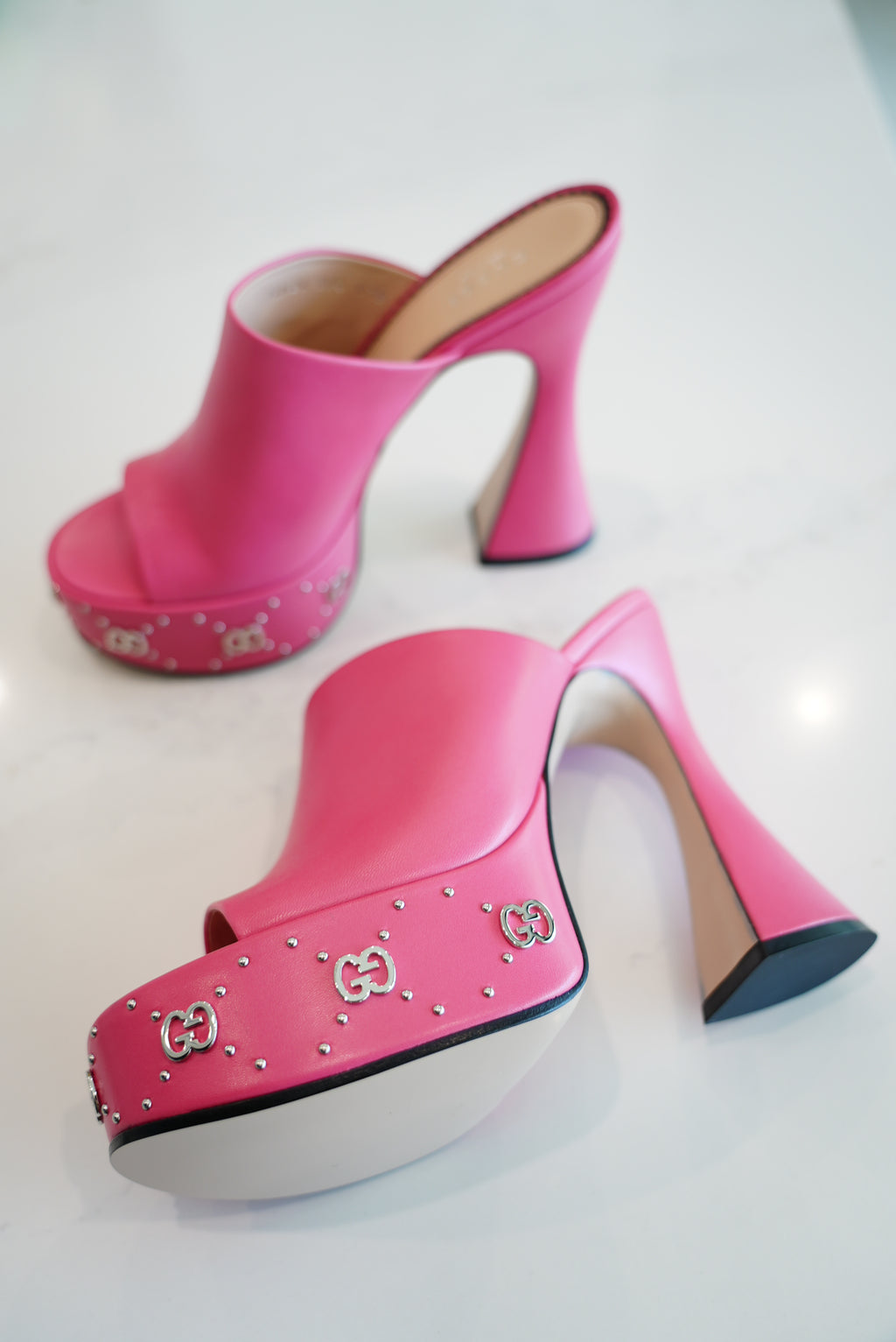 Gucci Pink Platform Mules