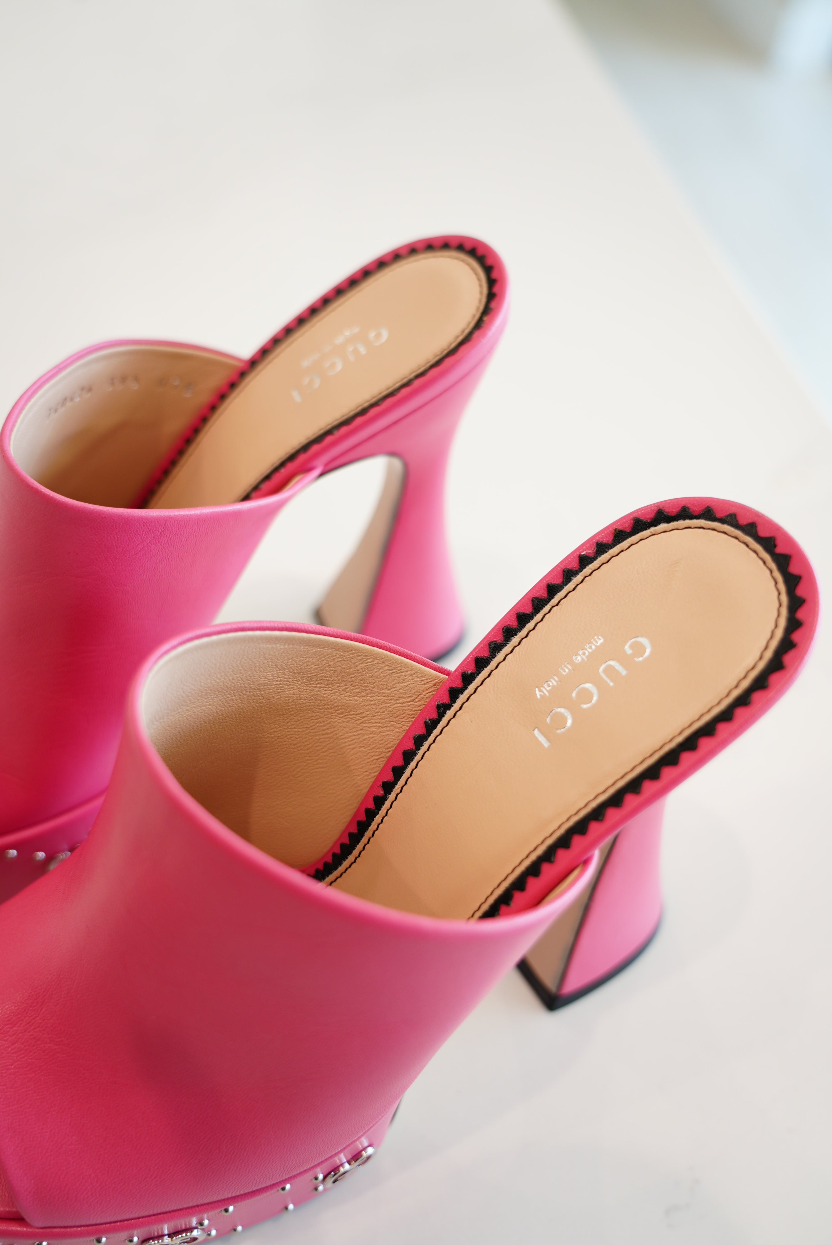 Gucci Pink Platform Mules