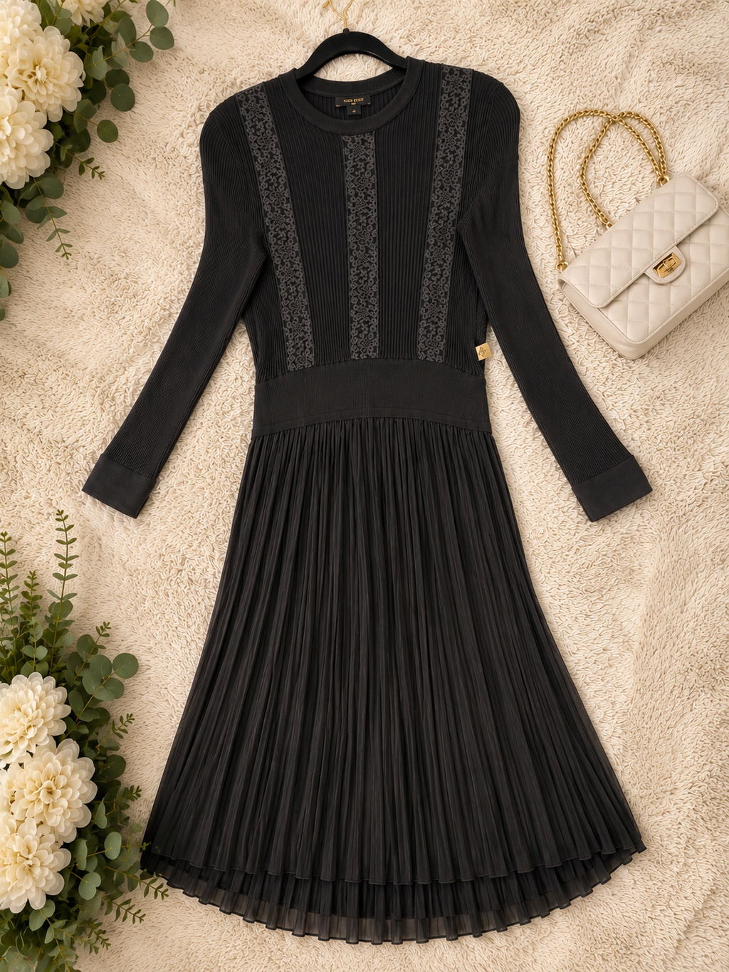 Louis Vuitton Pleated Knit Midi Dress