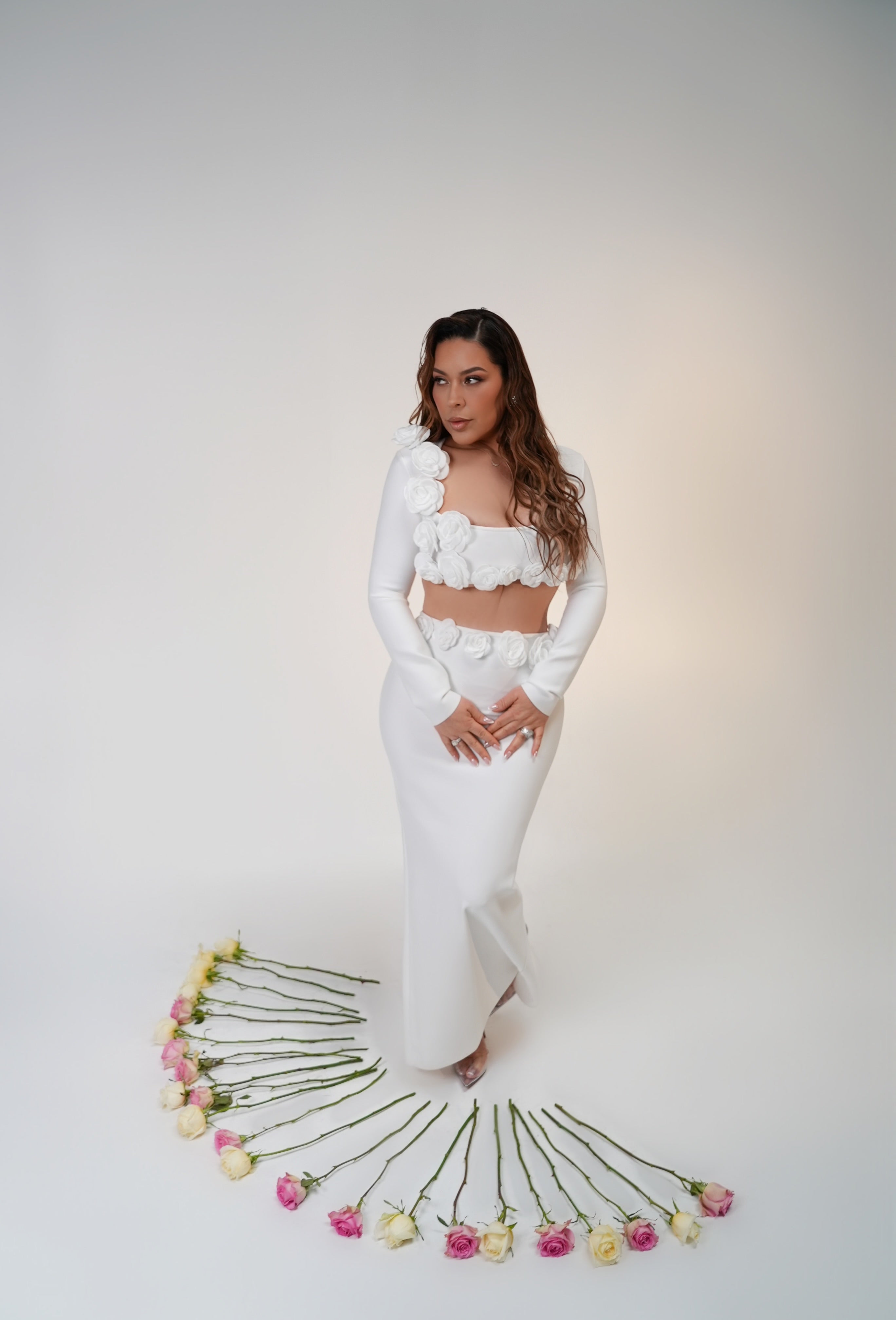 White Floral 2-Piece Set